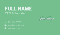 Generic Green Cursive Business Card Image Preview