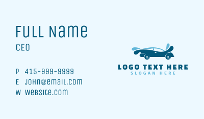 Blue Car Cleaning Business Card Image Preview
