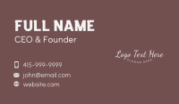 Feminine Style Wordmark Business Card