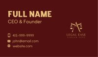Gold Scale Letter A & M Business Card
