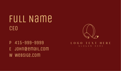 Premium Classic Letter Q Business Card