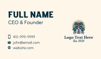 Flower Festive Skull Business Card Design