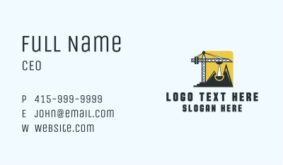 Crane Equipment  Construction  Business Card