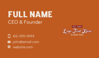 Retro Business Wordmark Business Card