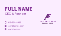 Pixel Digital Letter F Business Card Design