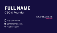 Neon Elegant Wordmark Business Card