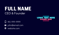 Retro Neon Wordmark Business Card