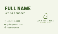 Green Eco Letter E Business Card Design