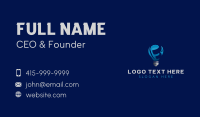 Blue Bulb Letter B Business Card Design