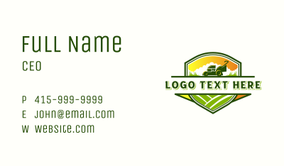 Lawn Mower Horticulture Business Card