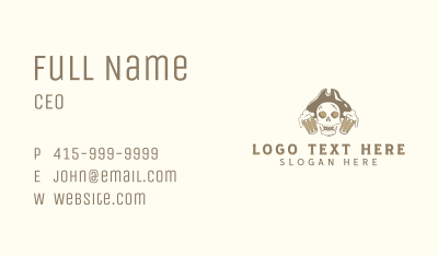 Hipster Beer Skull  Business Card Image Preview