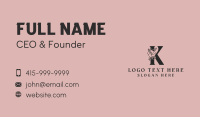 Floral Petal Letter K Business Card