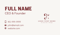 Red Boutique Letter I Business Card