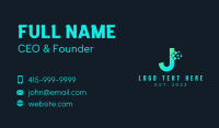 Gradient Pixel Letter J Business Card