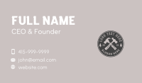 Hipster Round Hammer Emblem Business Card