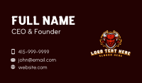 Flame Bull Shield Gaming Business Card Design