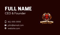 Flame Bull Shield Gaming Business Card Image Preview