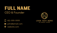 Gold Financing Letter M Business Card Design