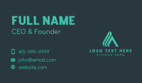 Modern Green Letter A Business Card