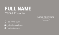 Minimalist Stripe Wordmark Business Card