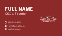 Retro Casual Script Wordmark Business Card