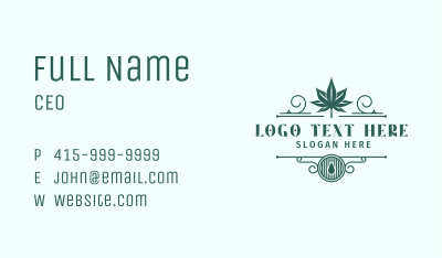 Vintage Cannabis Leaf  Business Card Image Preview