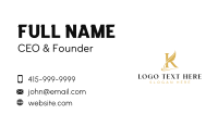 Feather Quill Writer Letter K Business Card