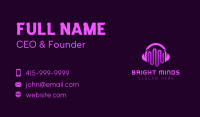 Purple Headphone Sound Waves Business Card