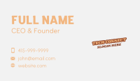 Casual Fashion Wordmark Business Card