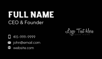 White Cursive Wordmark Business Card Design