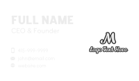 Stylish Cursive Letter M Business Card