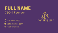 Gold Crown Letter P Business Card Design