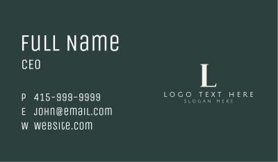 Simple Business Lettermark Business Card