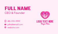 Pink Beautiful Woman Heart Business Card