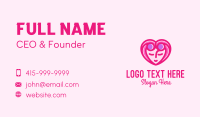 Pink Beautiful Woman Heart Business Card Design