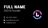 Neon Digital Lettermark Business Card