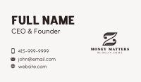 Upscale Brand Letter Z Business Card
