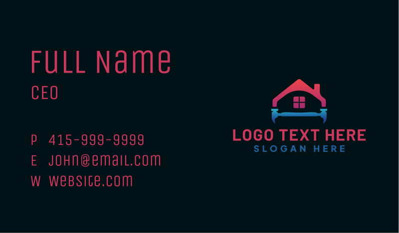 Real Estate Business Card example 1