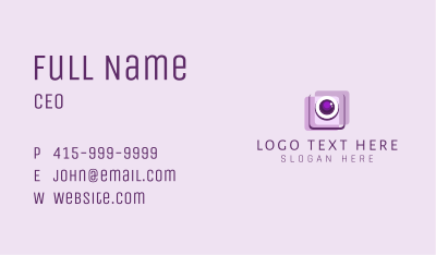 Photography Camera App Business Card Image Preview