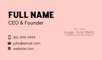 Minimalist Feminine Wordmark  Business Card