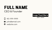 Minimalist Masculine Apparel Business Card