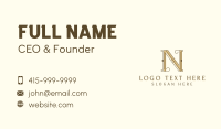 Classy Vintage Letter N Business Card