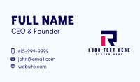 Blocky Letter R Business Card Design