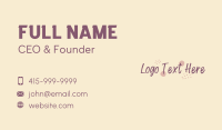 Cute Girly Wordmark Business Card