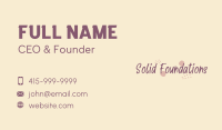 Cute Girly Wordmark Business Card