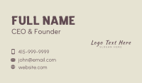 Vintage Elegant Wordmark Business Card