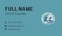 Blue Paintbrush Lettermark Business Card