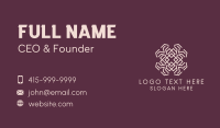 Textile Flower Ornament Business Card Design