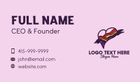 Festive Rainbow Heart Banner Business Card