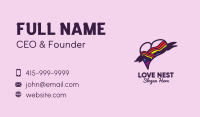 Festive Rainbow Heart Banner Business Card Image Preview